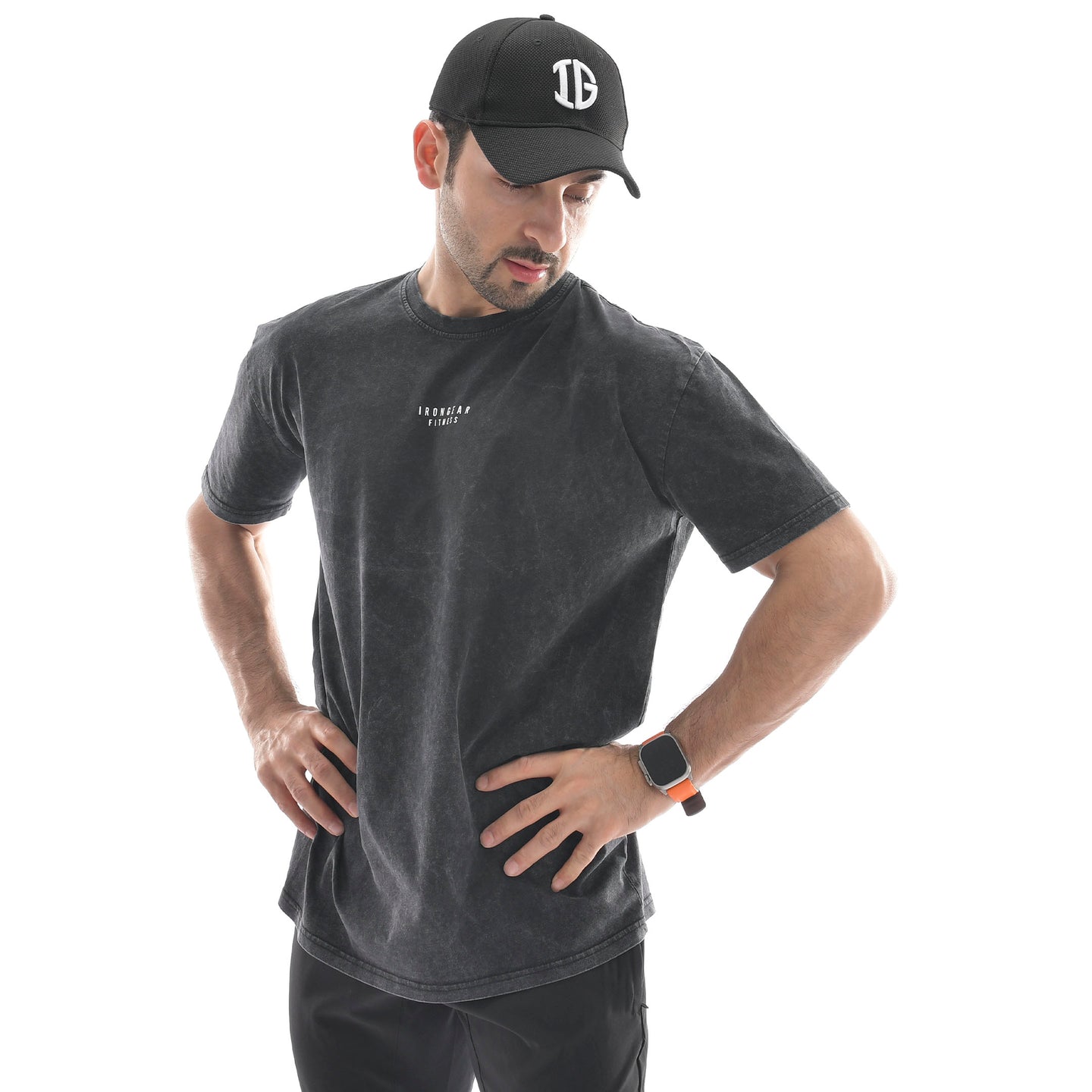 Oversize-T-Shirt mit Stone-Wash-Muster