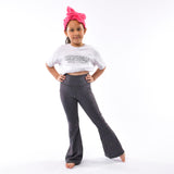 Glitzernde Leggings mit kleiner Schlaghose 