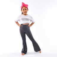 Glitzernde Leggings mit kleiner Schlaghose 