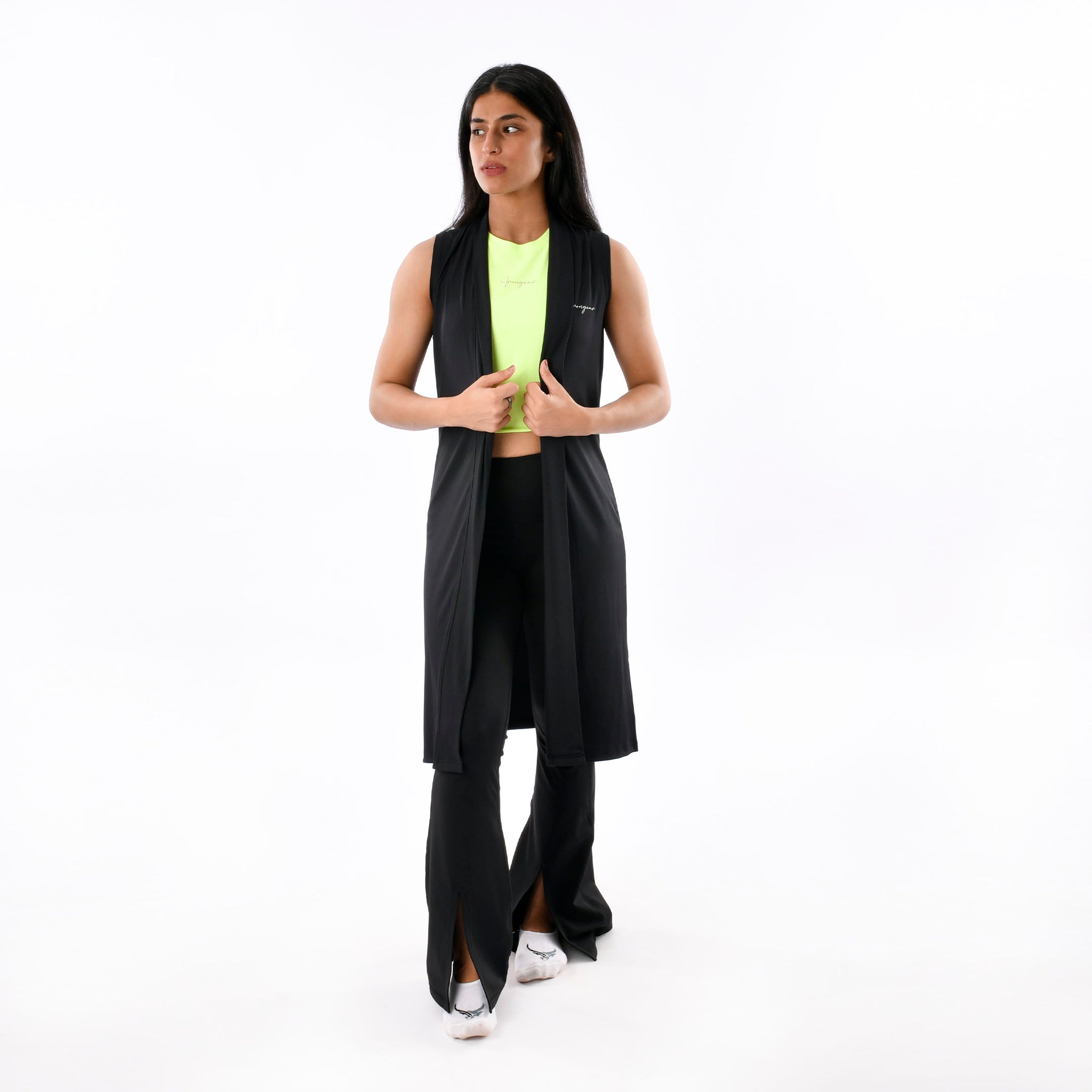 Ribbed Sleeveless Cardigan - IRONGEAR Fitness