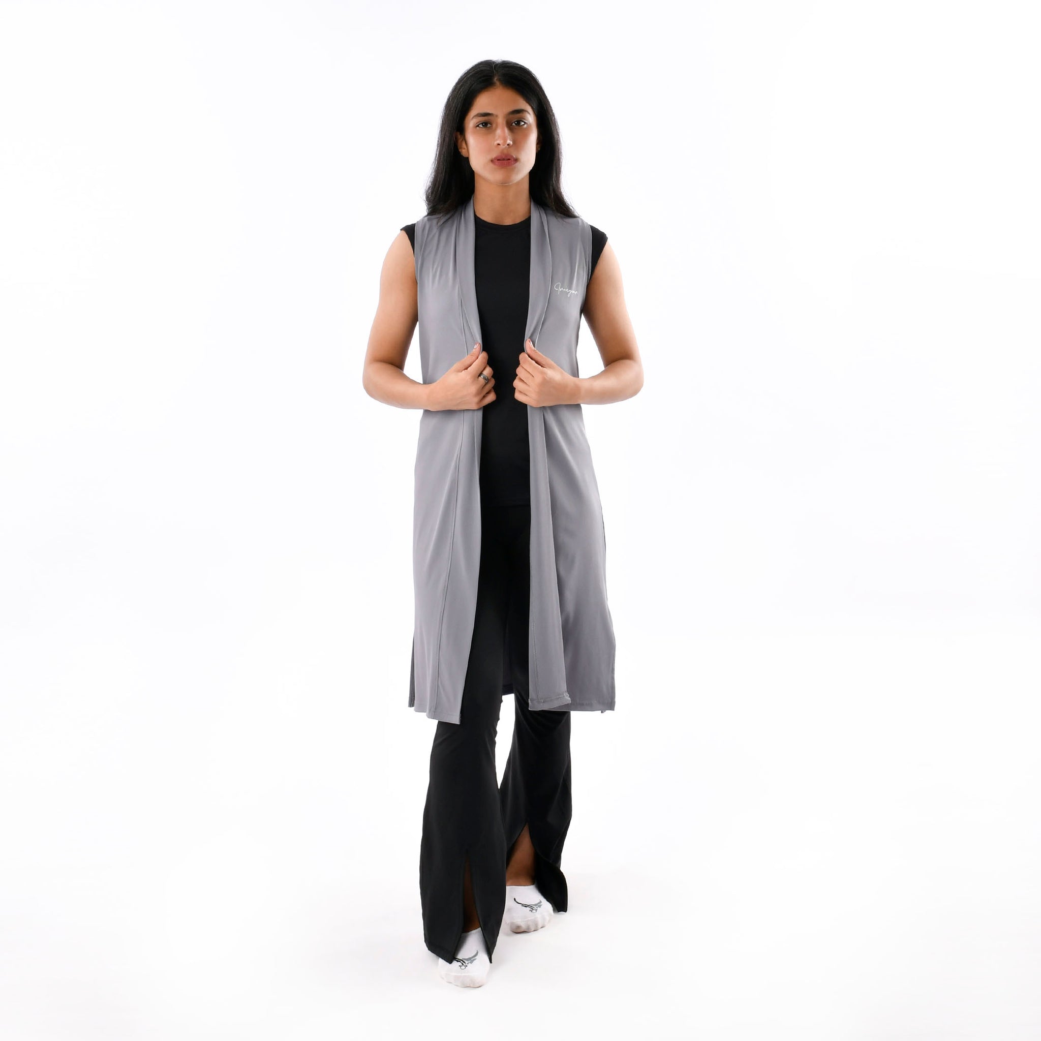 Ribbed Sleeveless Cardigan - IRONGEAR Fitness