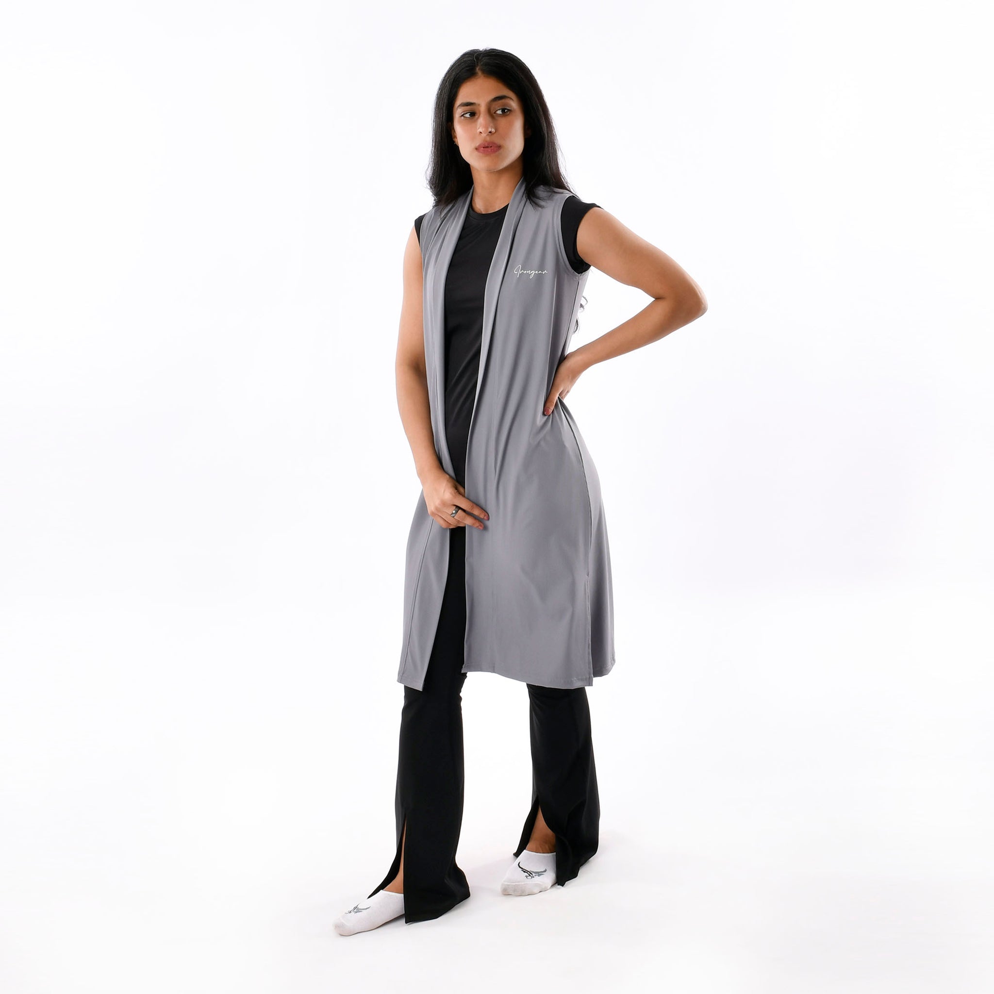 Ribbed Sleeveless Cardigan - IRONGEAR Fitness
