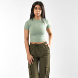 Strick Rundhals Kurzarm