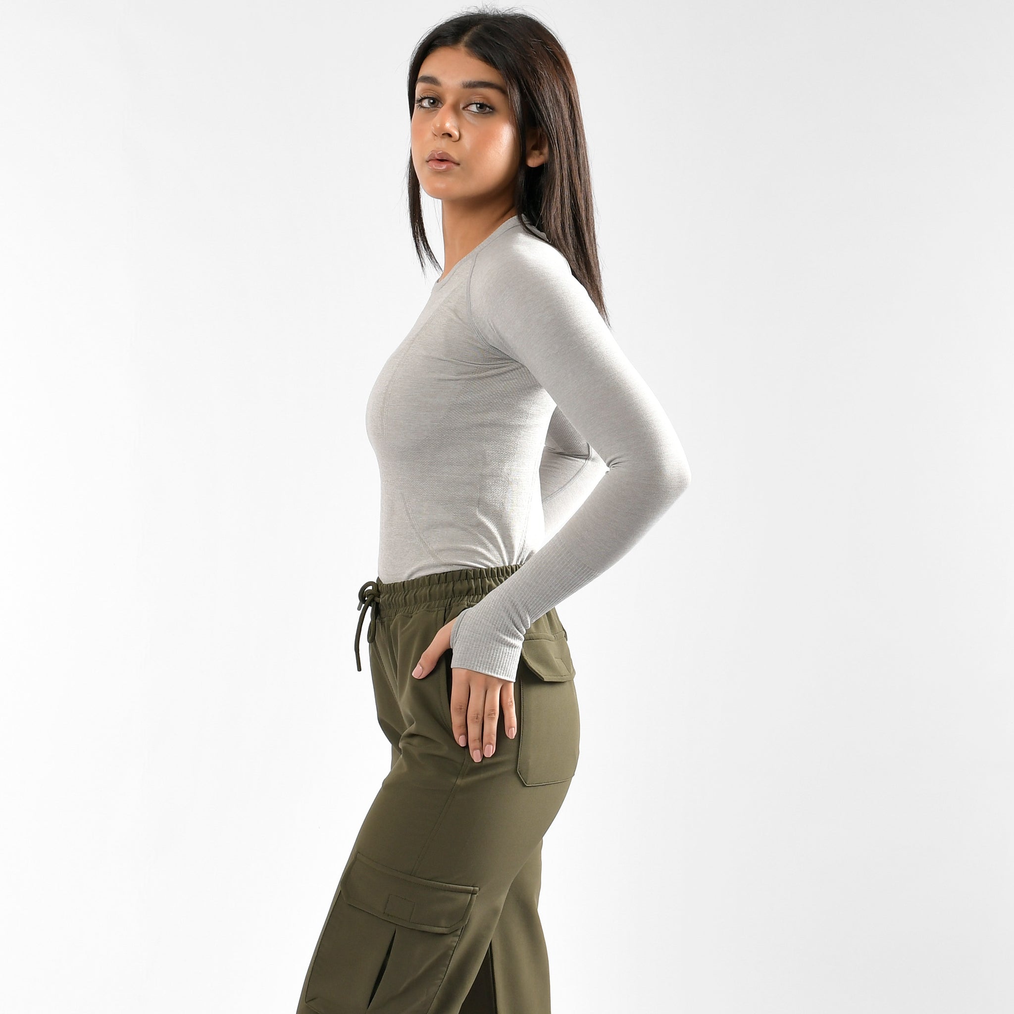 Magliette a compressione da donna a manica lunga