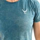 Kurzes Top mit Batikmuster und Stone Wash