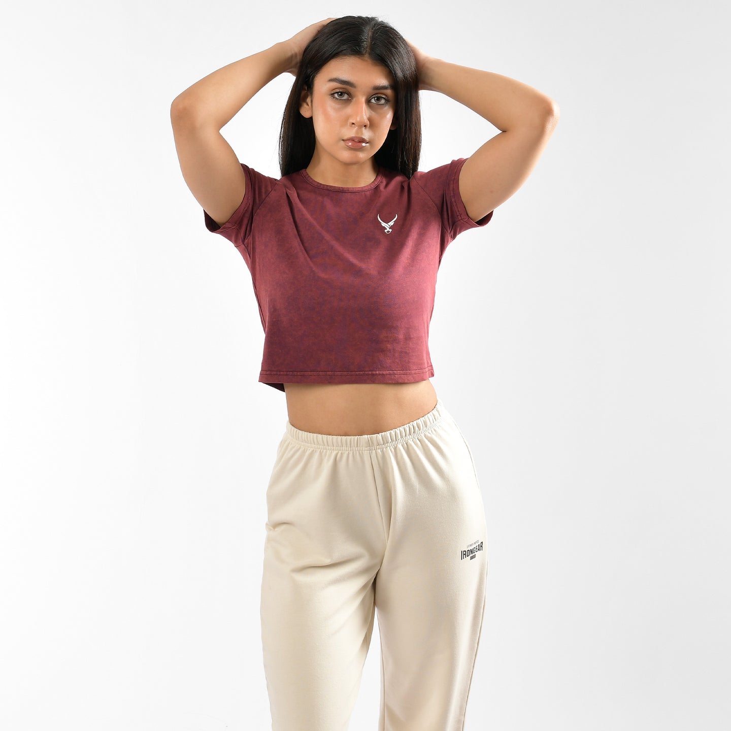 Top corto tie-dye effetto stone wash