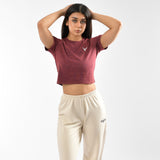 Top corto tie-dye effetto stone wash