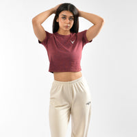 Top corto tie-dye effetto stone wash