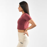 Top corto tie-dye effetto stone wash