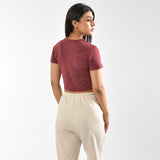 Top corto tie-dye effetto stone wash