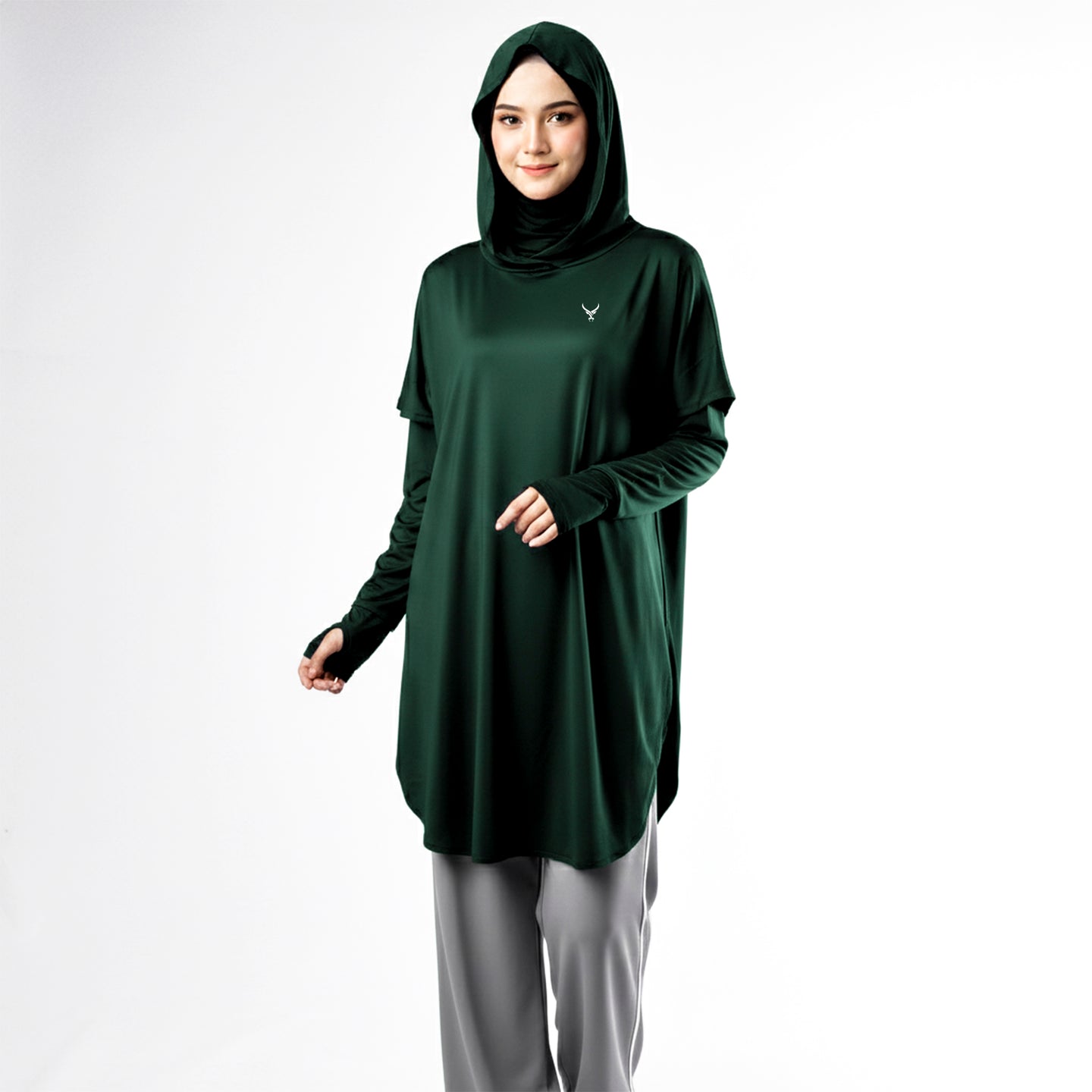 Active Abaya with Hoodie  (Full sleeves)