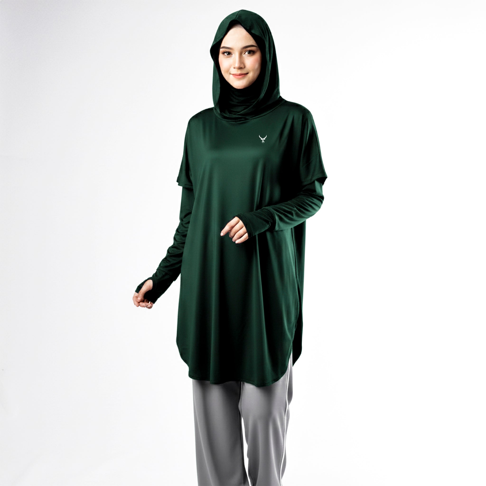 Active Abaya with Hoodie  (Full sleeves)
