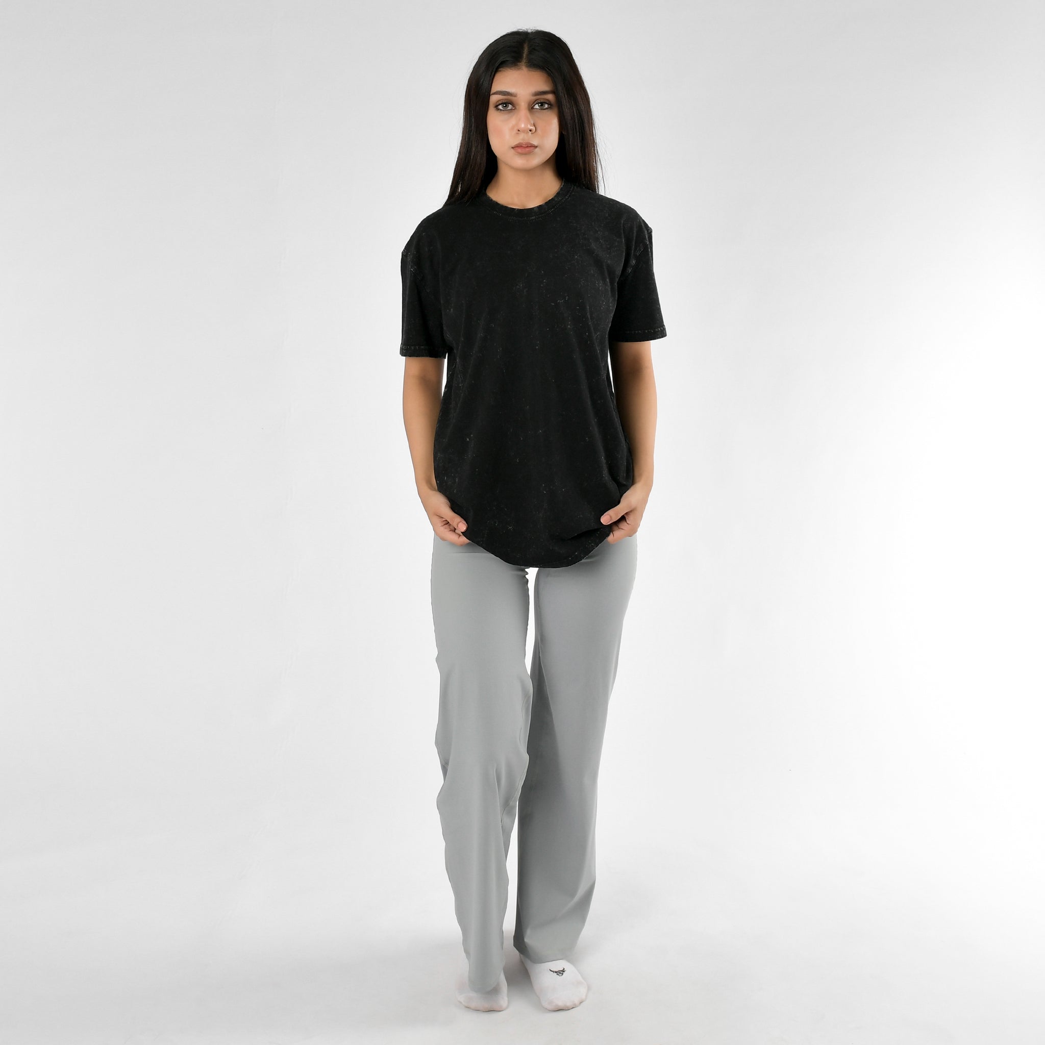 Oversize-T-Shirt mit Stone-Wash-Muster