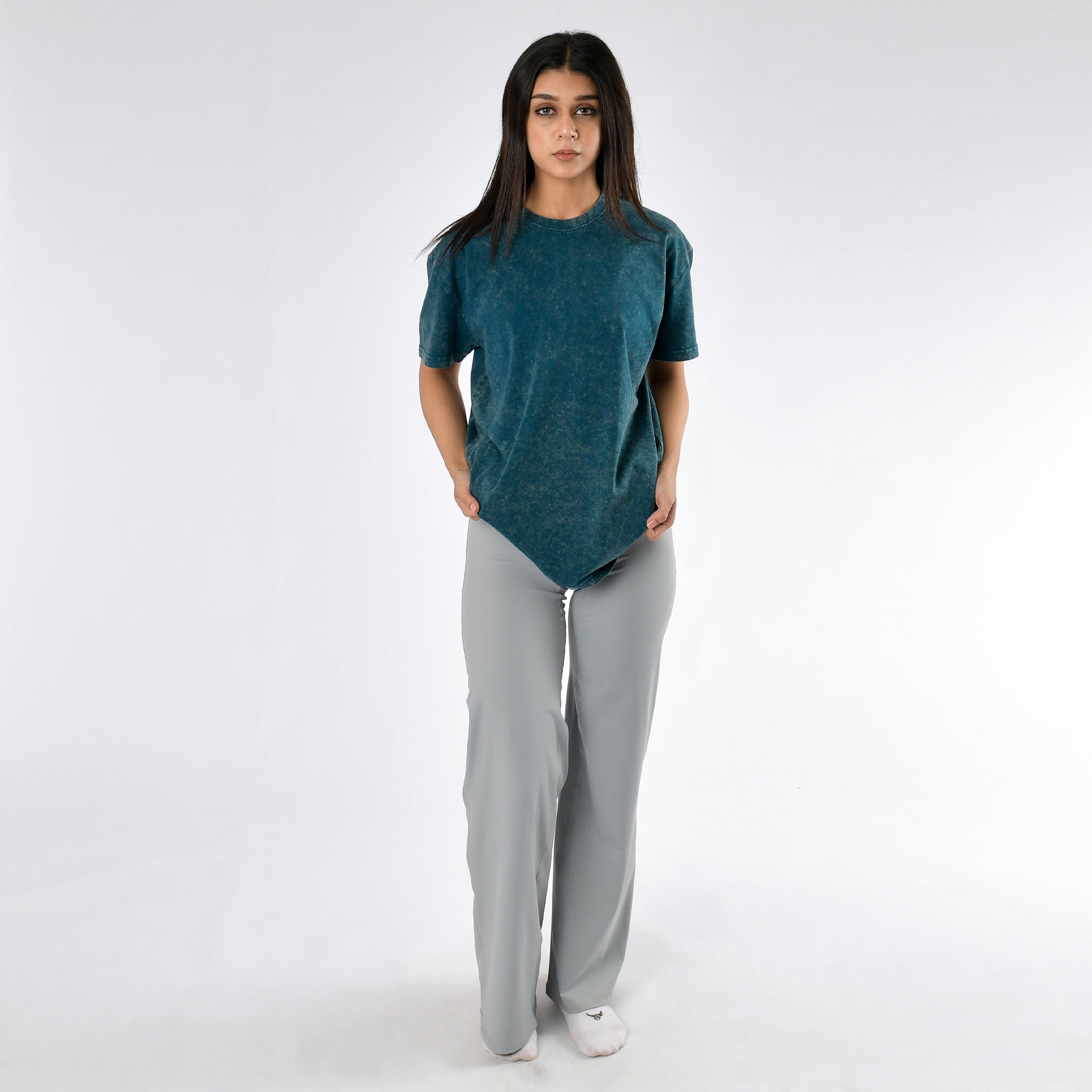 Oversize-T-Shirt mit Stone-Wash-Muster