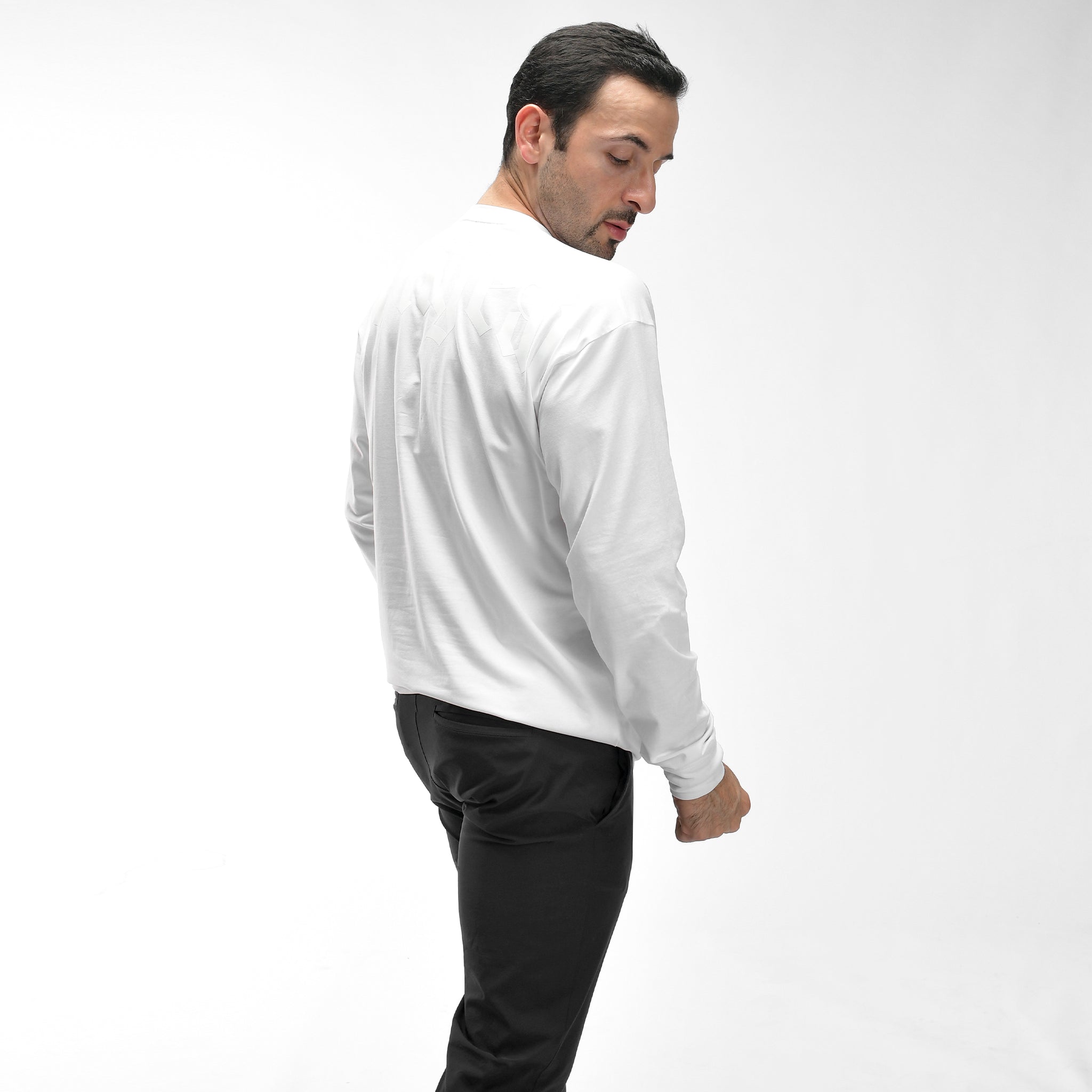 Stone Wash Langarm-T-Shirt