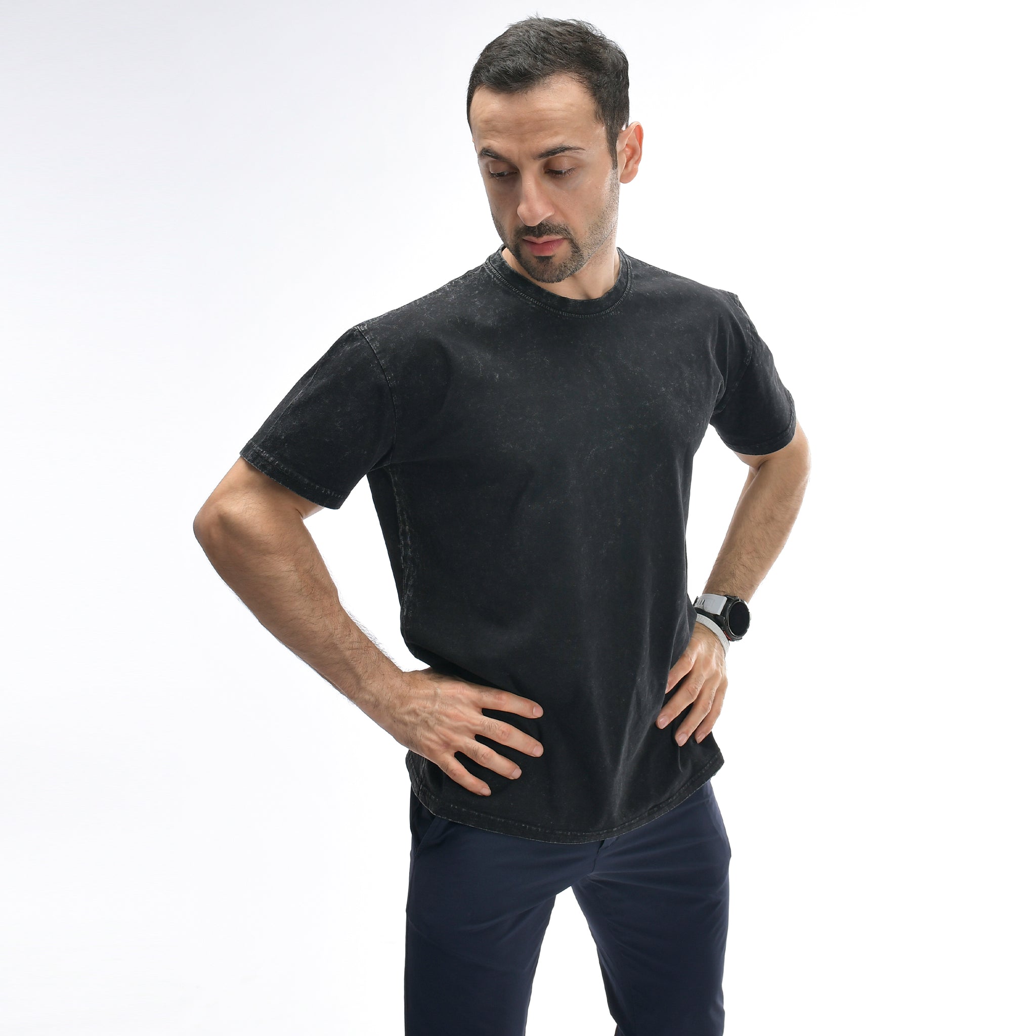 Oversize-T-Shirt mit Stone-Wash-Muster