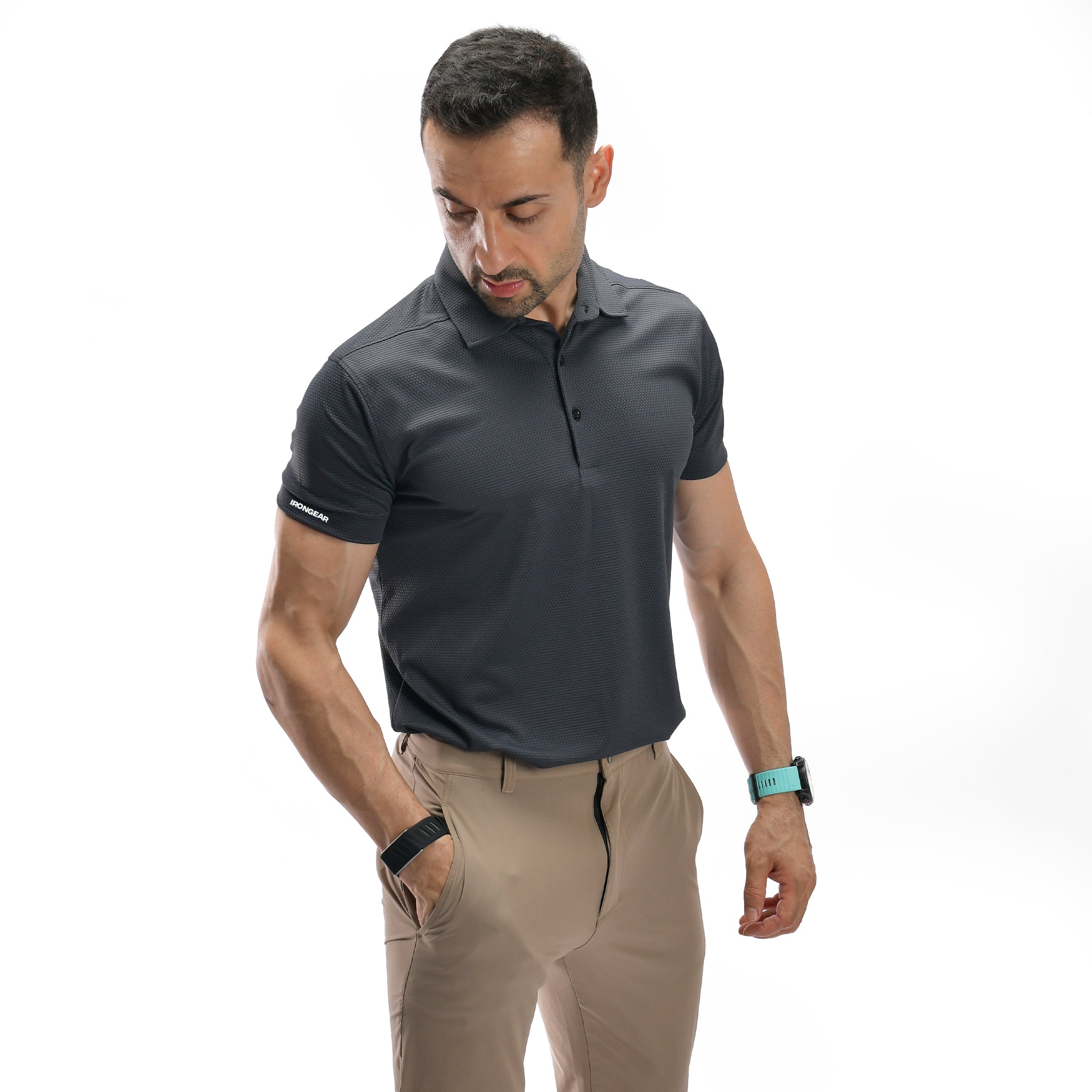 Poloshirt mit Waffelmuster