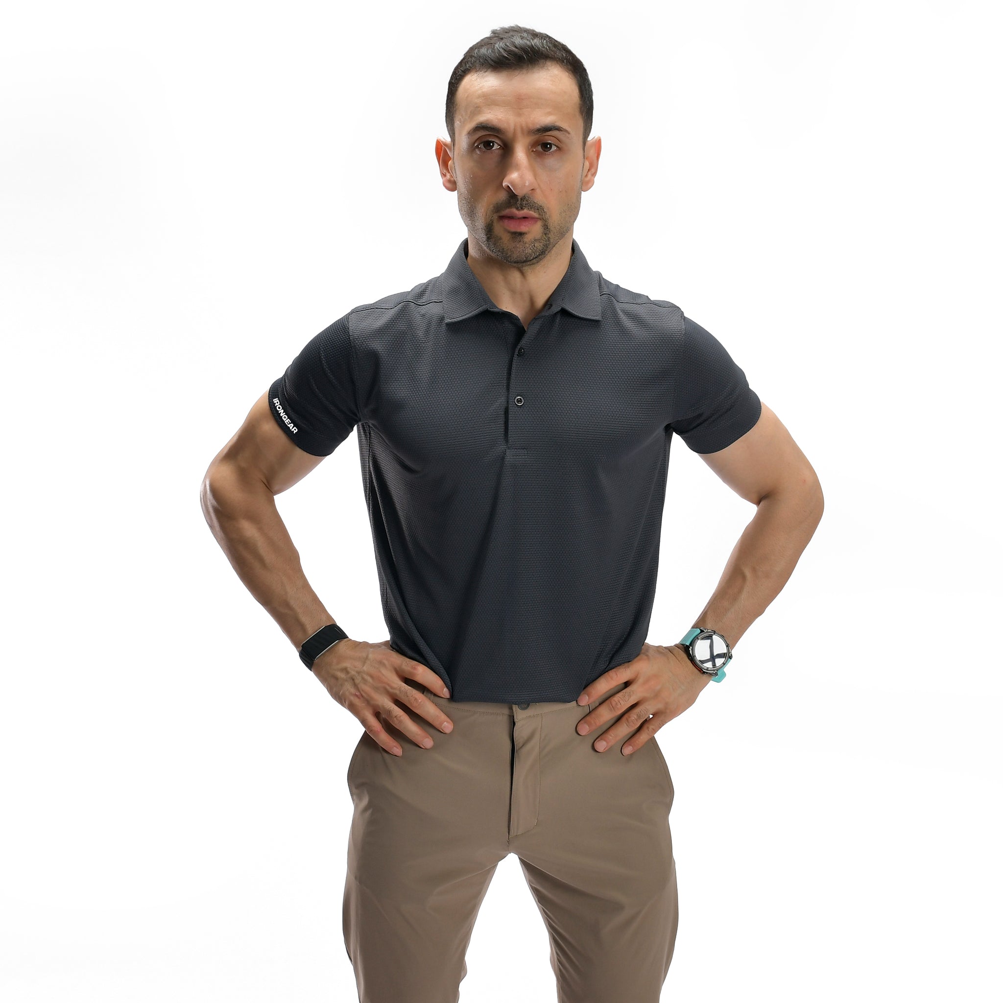 Poloshirt mit Waffelmuster