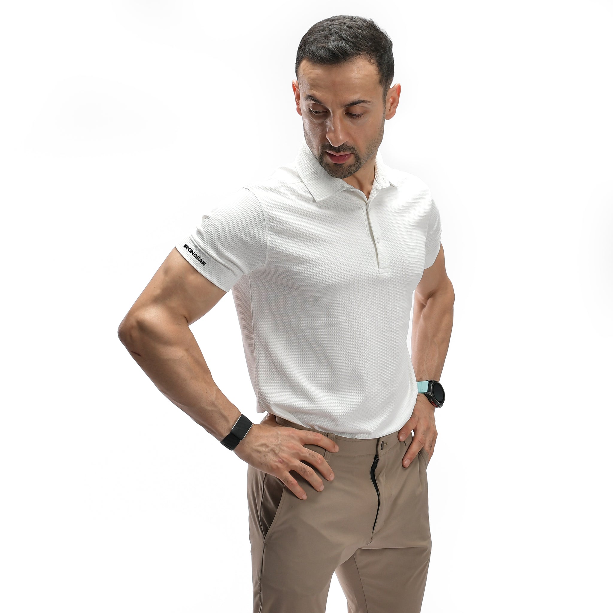 Poloshirt mit Waffelmuster