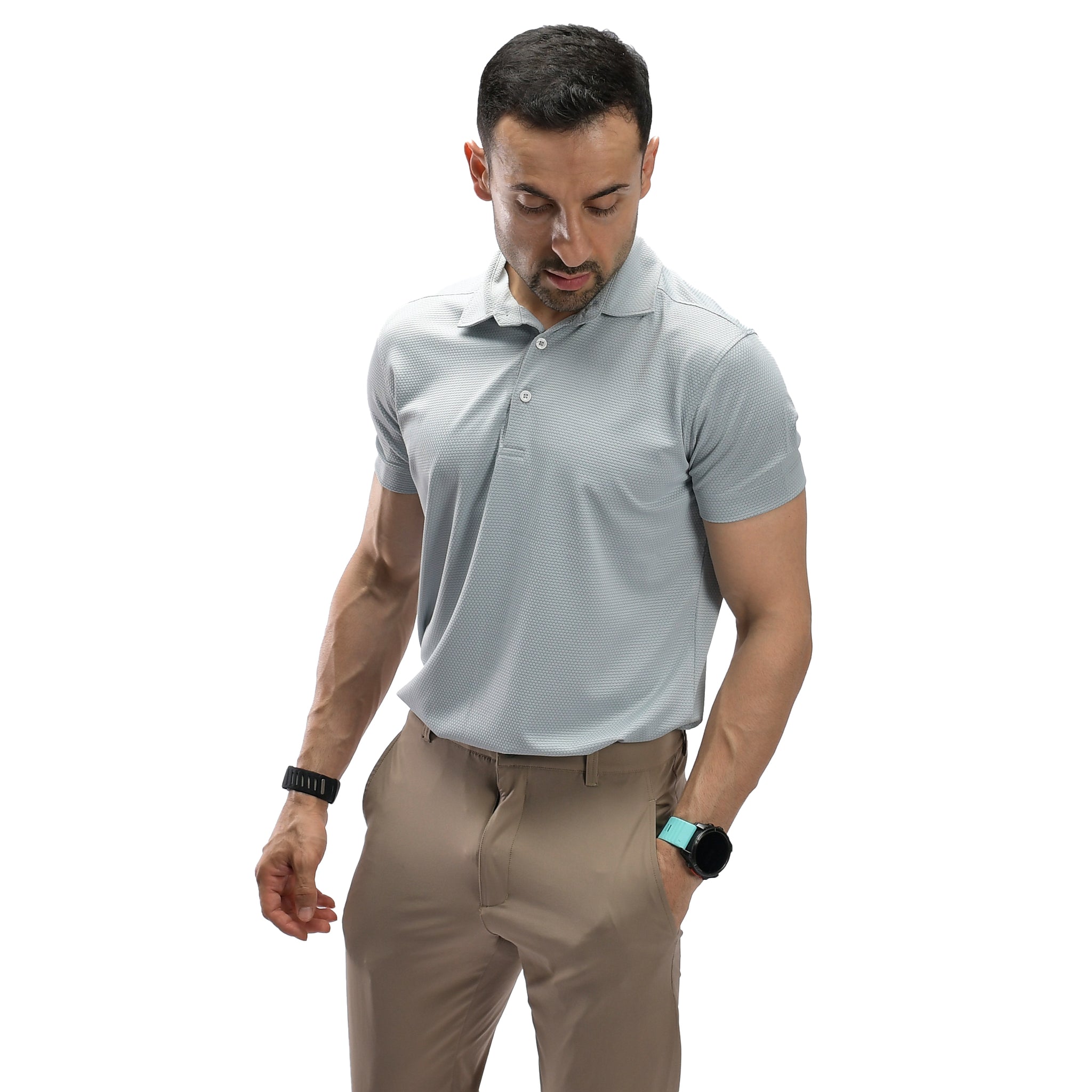 Poloshirt mit Waffelmuster