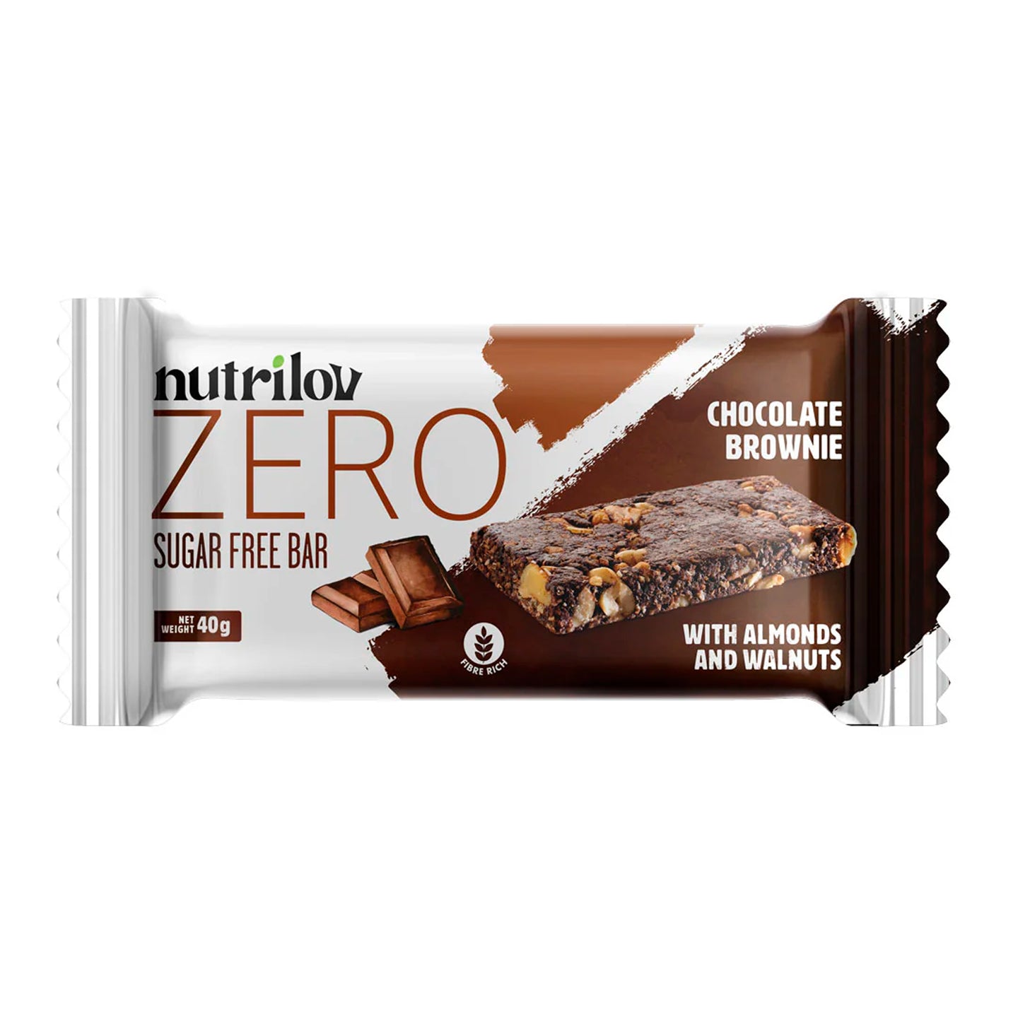 NUTRILOV ZERO CHOCOLATE BROWNIE  40G BAR