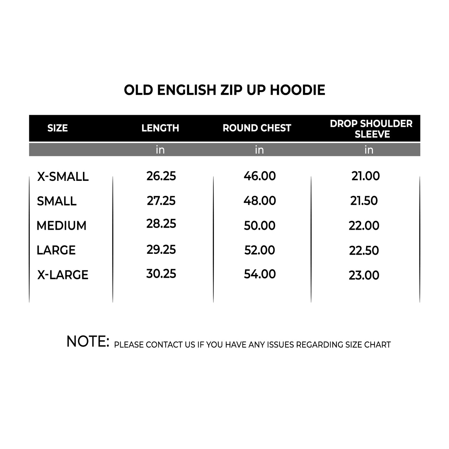 Old English Zip Up Hoodie