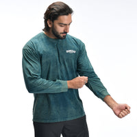 Stone Wash Langarm-T-Shirt