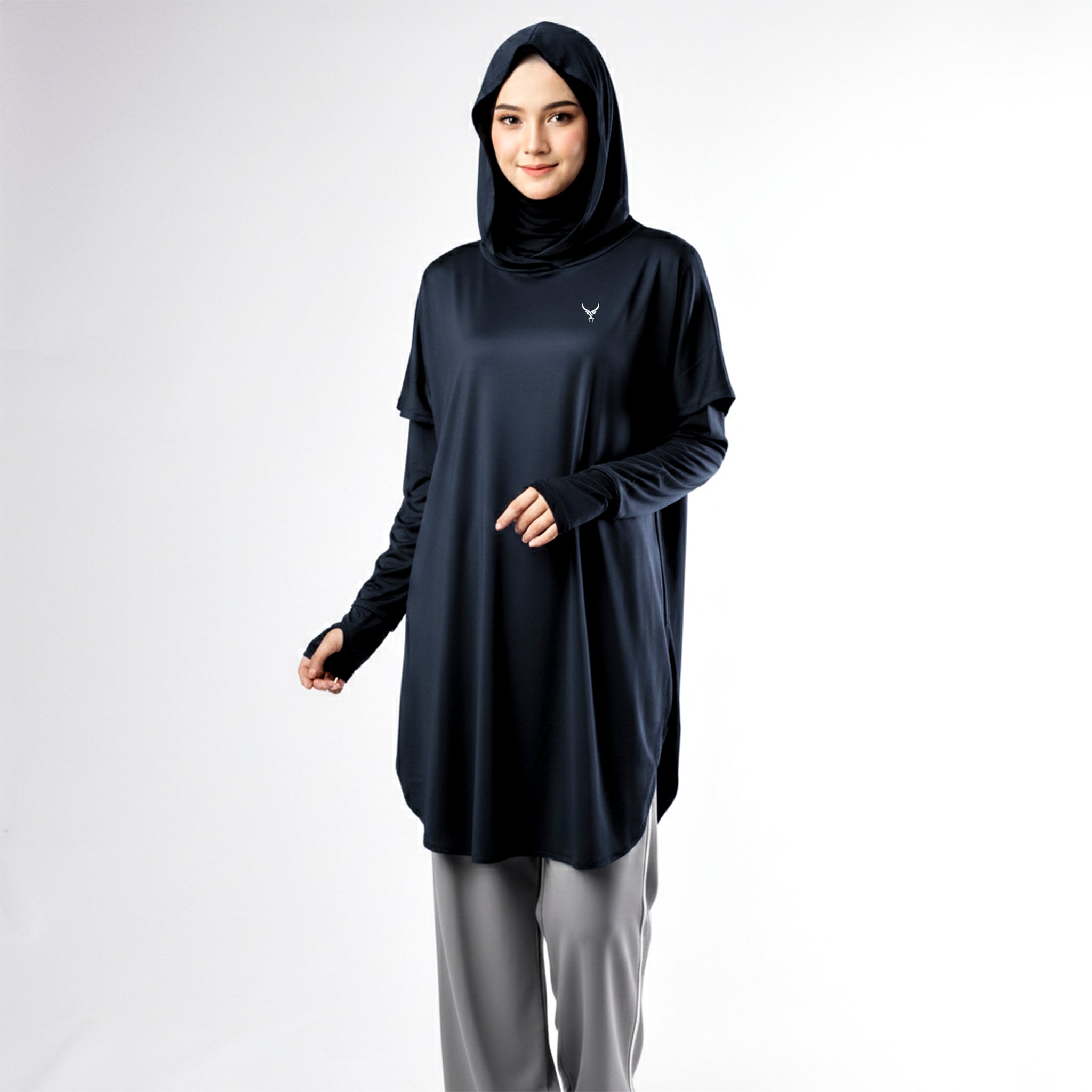 Active Abaya with Hoodie  (Full sleeves)