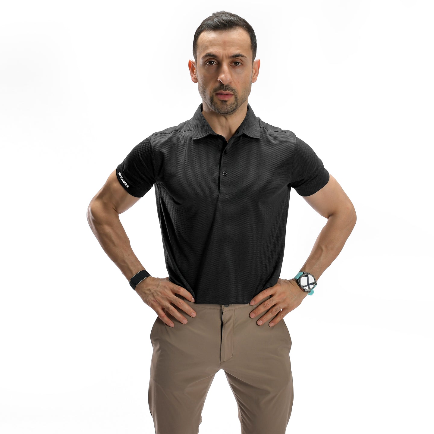 Poloshirt mit Waffelmuster