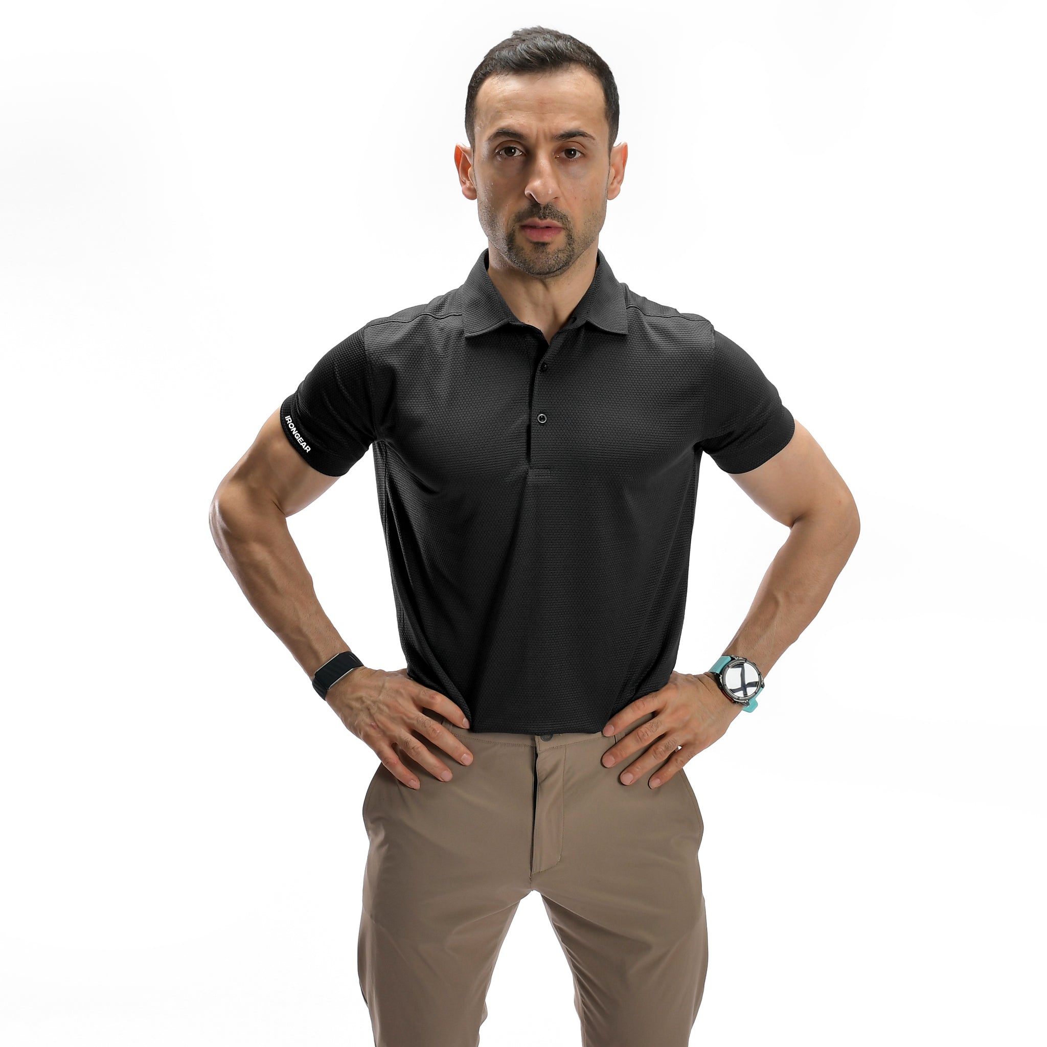 Poloshirt mit Waffelmuster