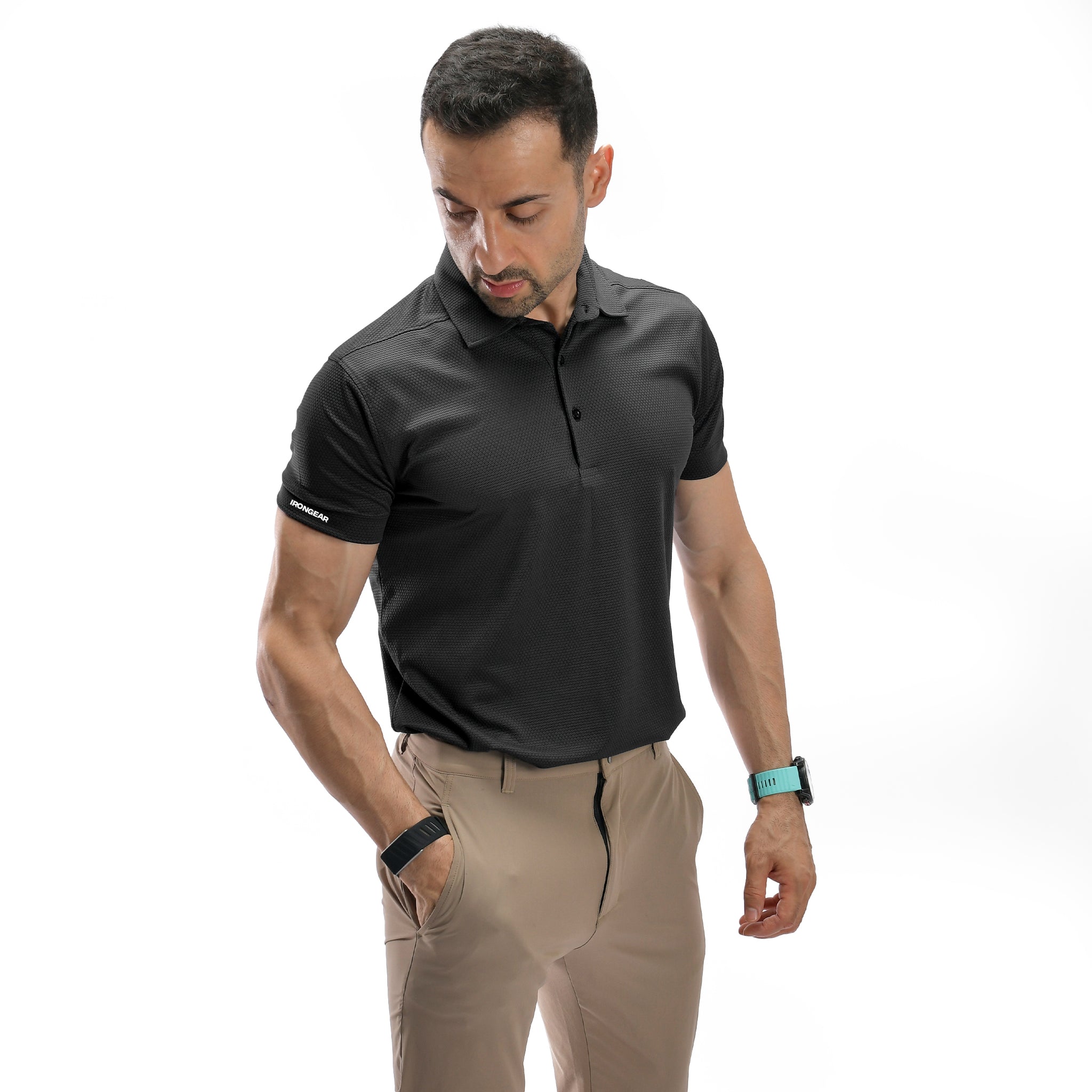 Poloshirt mit Waffelmuster