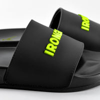 Unisex Signature Slides Schwarz/Neon