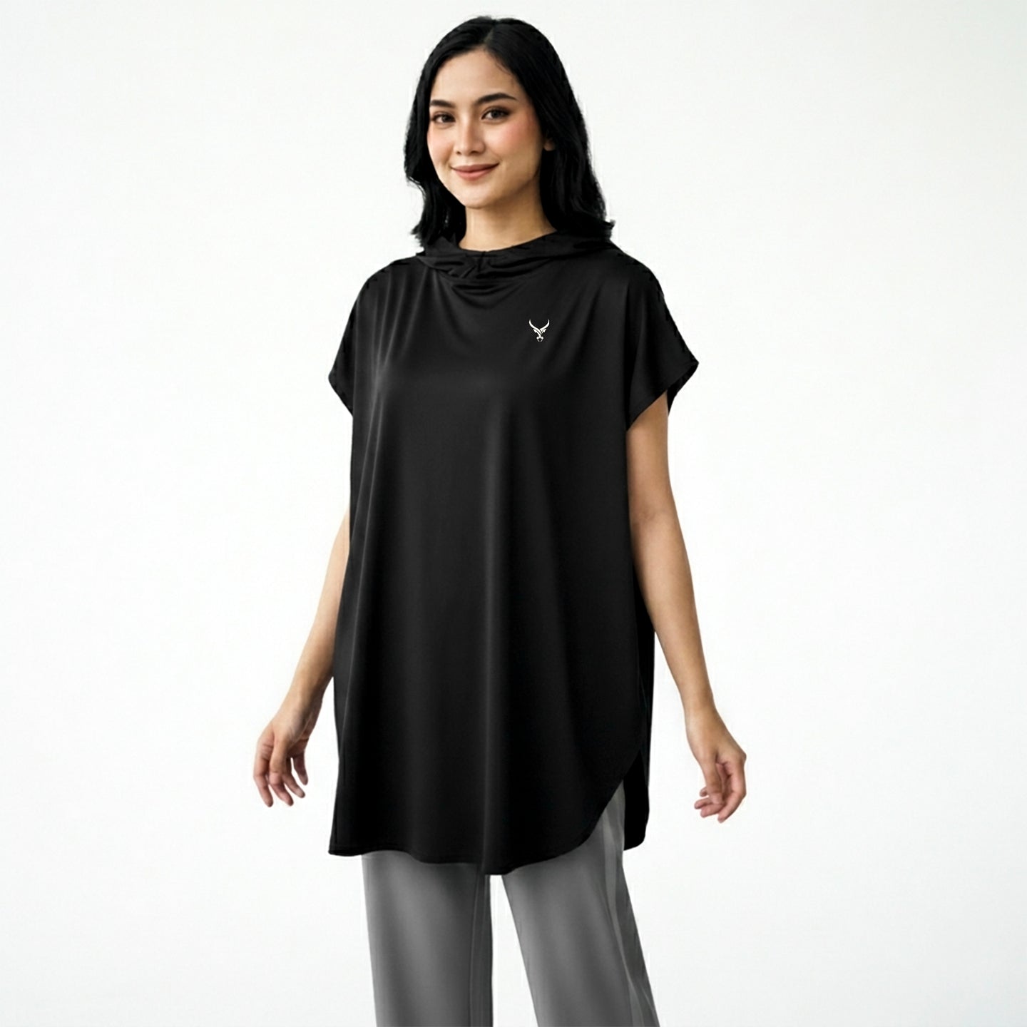 Active Abaya with Hoodie  (Cap Sleeves)