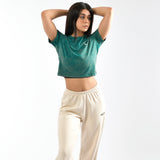 Top corto tie-dye effetto stone wash