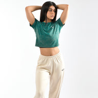 Top corto tie-dye effetto stone wash