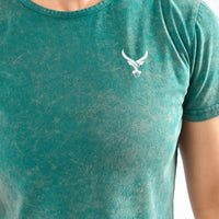 Top corto tie-dye effetto stone wash