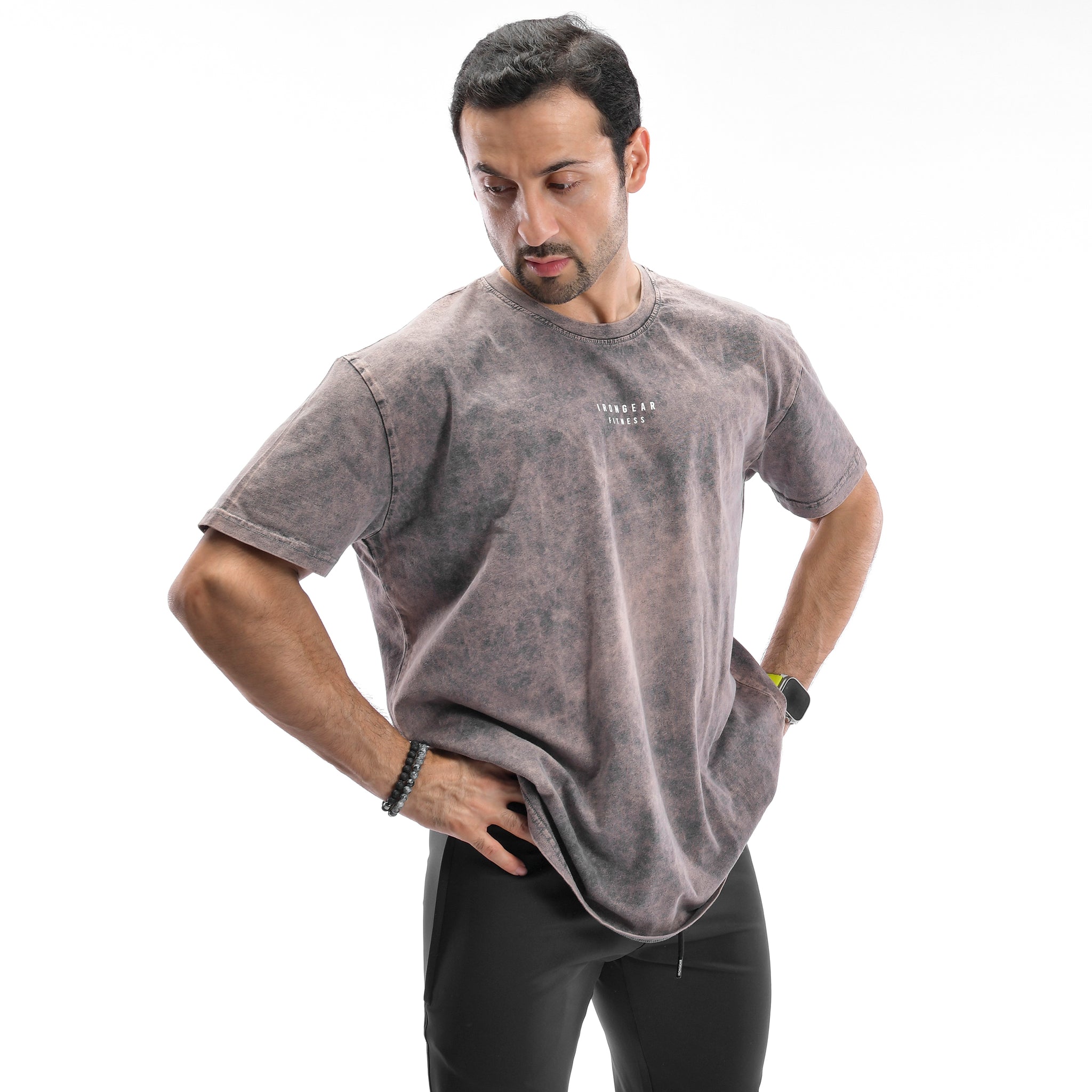 Oversize-T-Shirt mit Stone-Wash-Muster