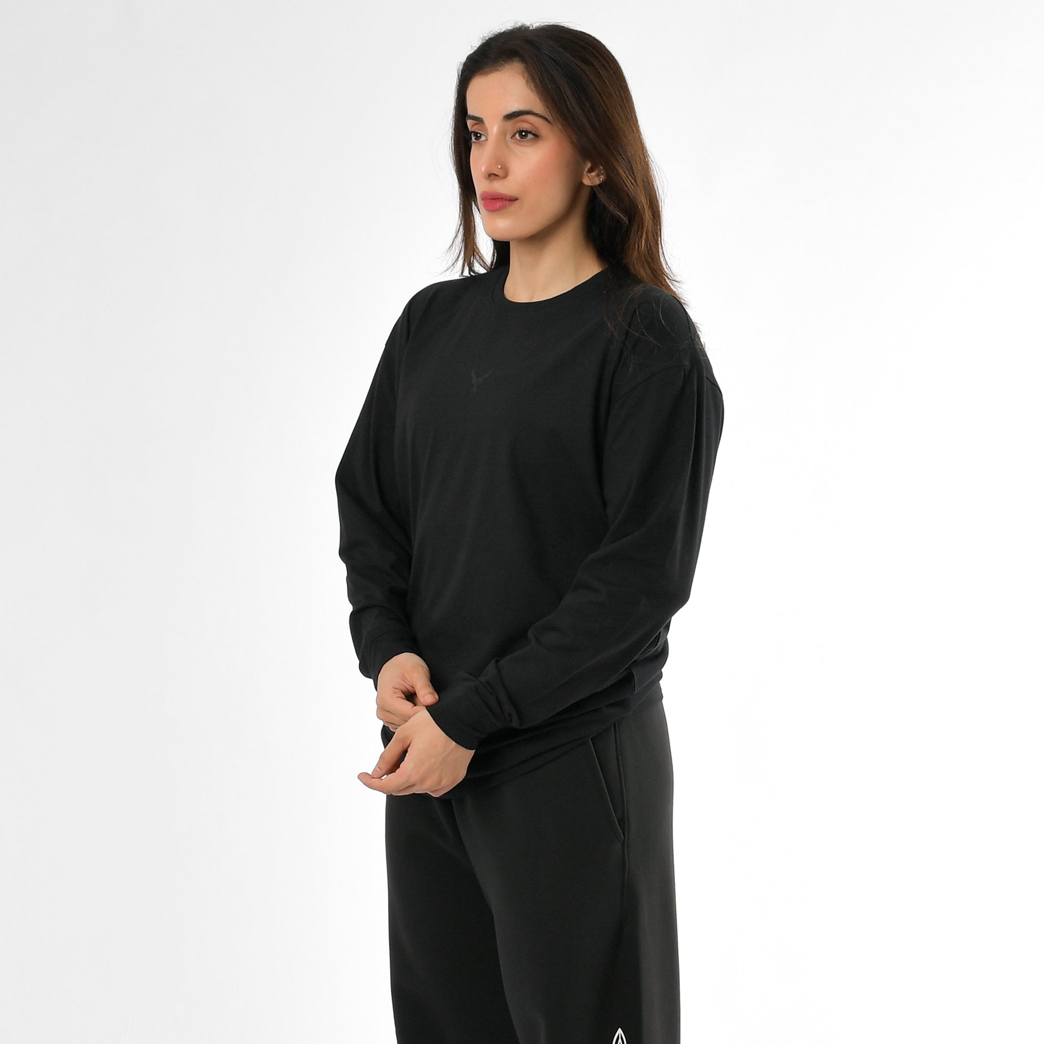 Stone Wash Langarm-T-Shirt