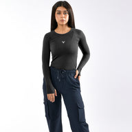 Magliette a compressione da donna a manica lunga