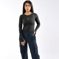 Magliette a compressione da donna a manica lunga