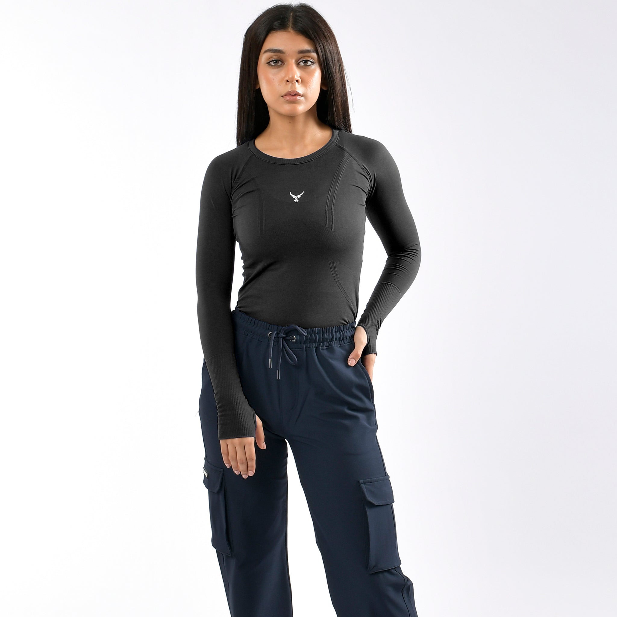 Magliette a compressione da donna a manica lunga