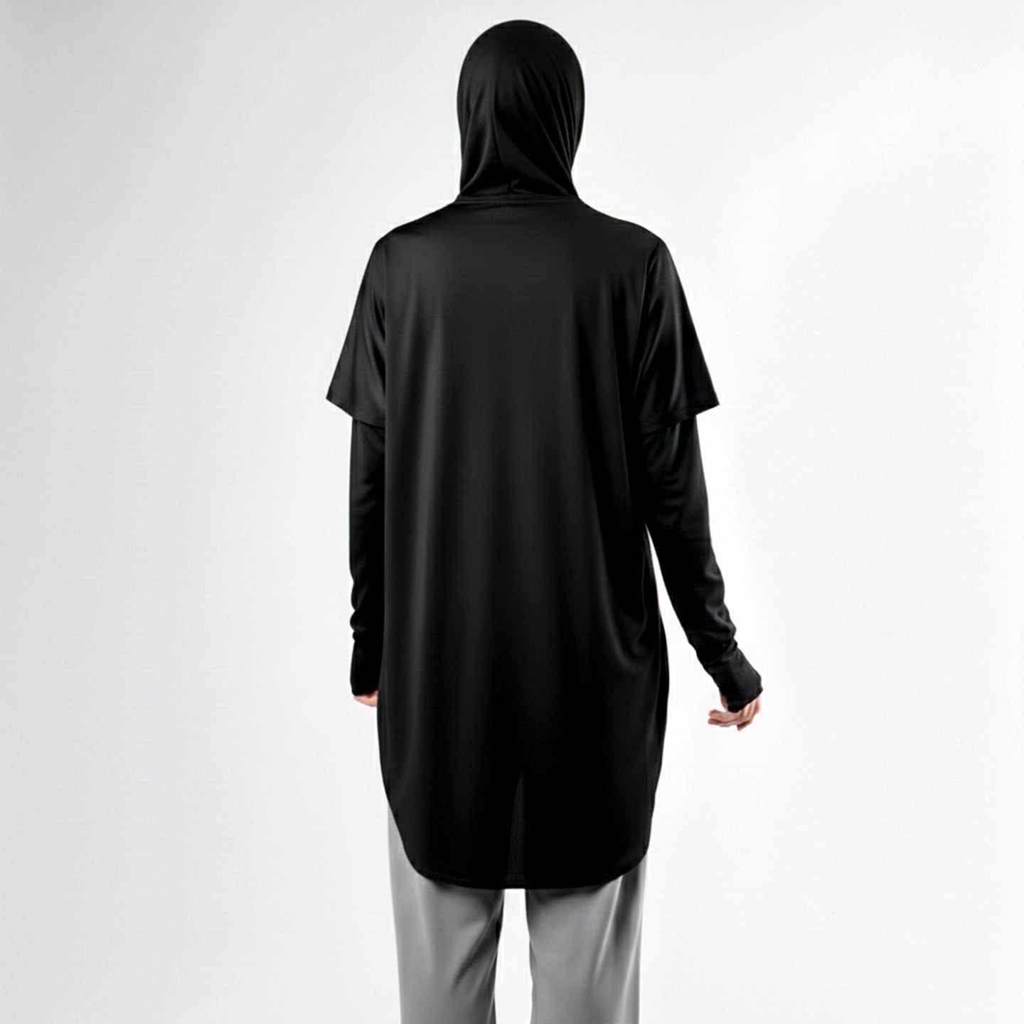 Active Abaya with Hoodie  (Full sleeves)