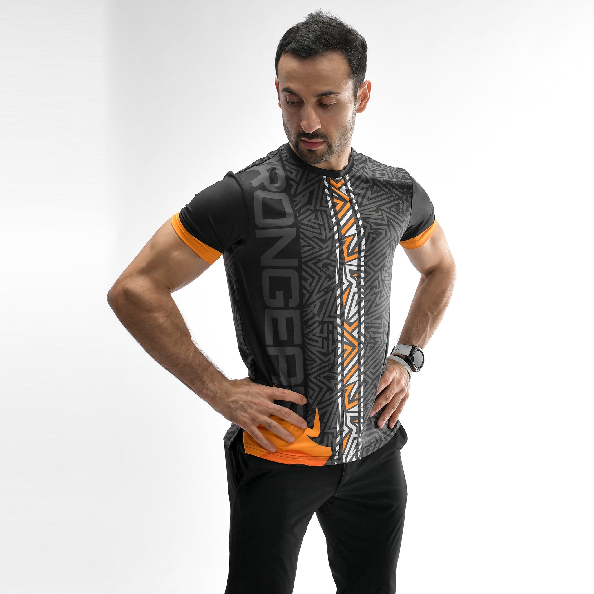 Stone Wash Langarm-T-Shirt