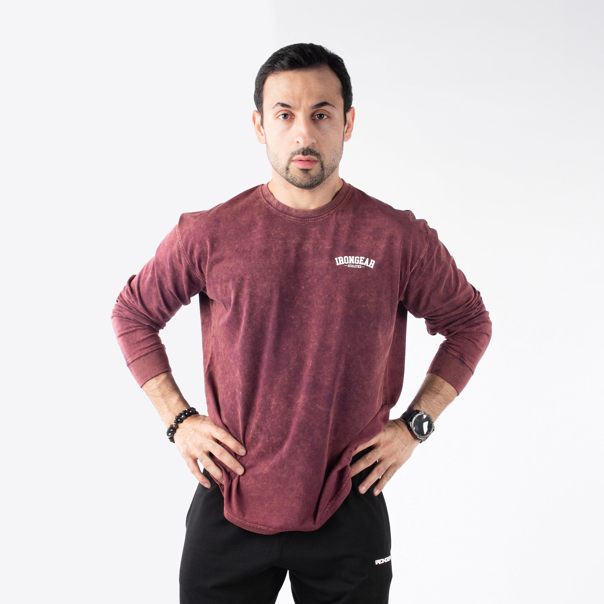 Stone Wash Long Sleeve Tee - IRONGEAR Fitness