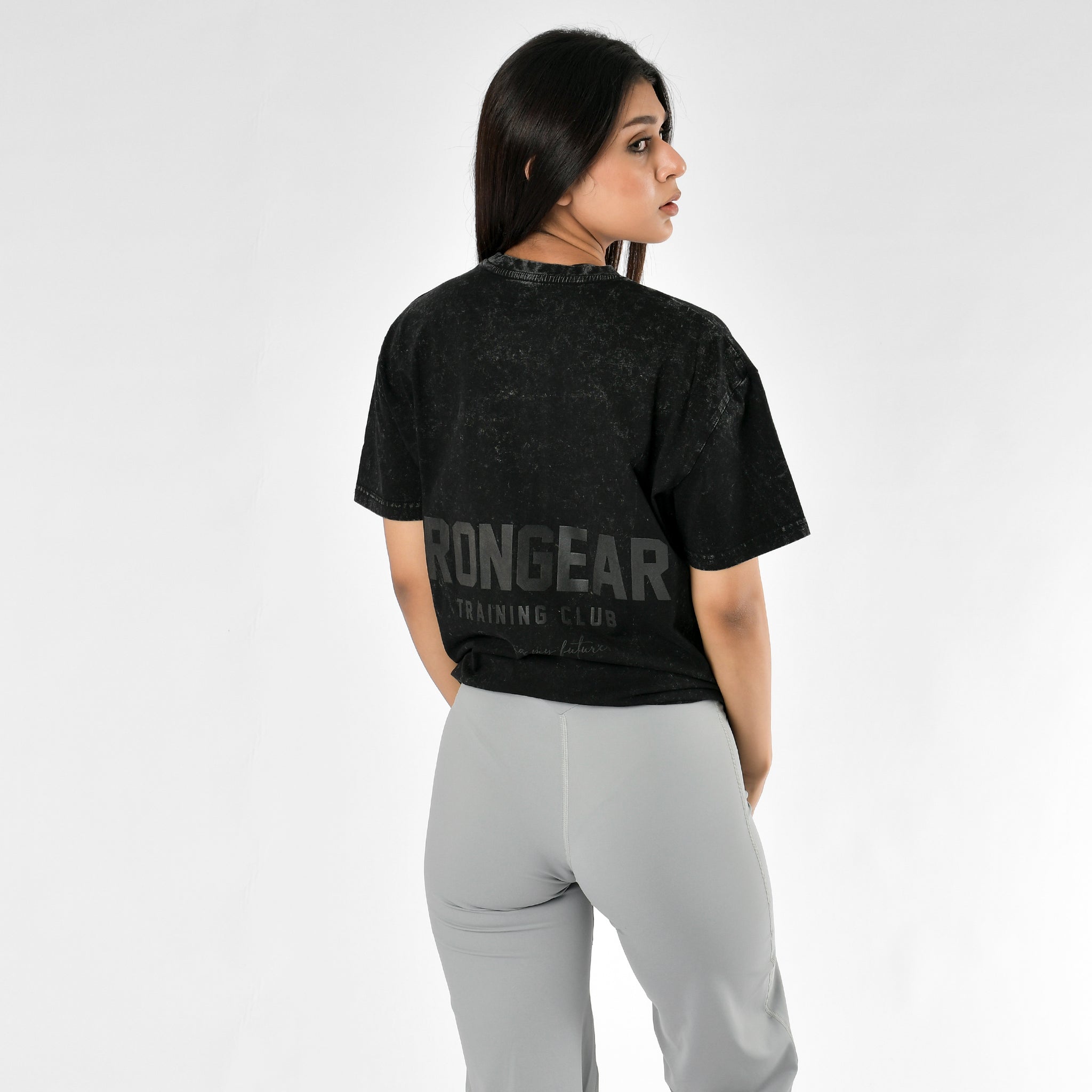 Oversize-T-Shirt mit Stone-Wash-Muster