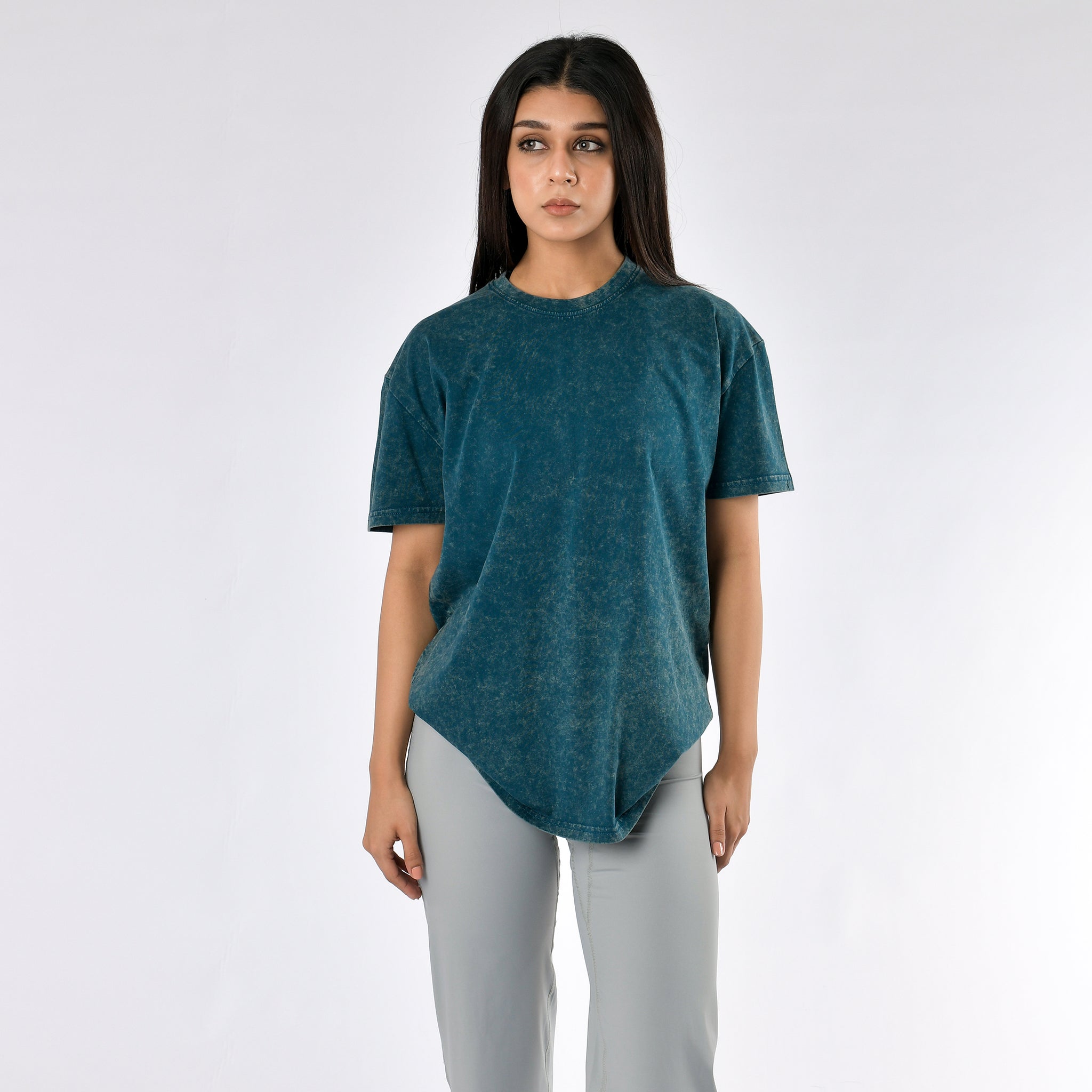 Oversize-T-Shirt mit Stone-Wash-Muster