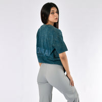 Oversize-T-Shirt mit Stone-Wash-Muster