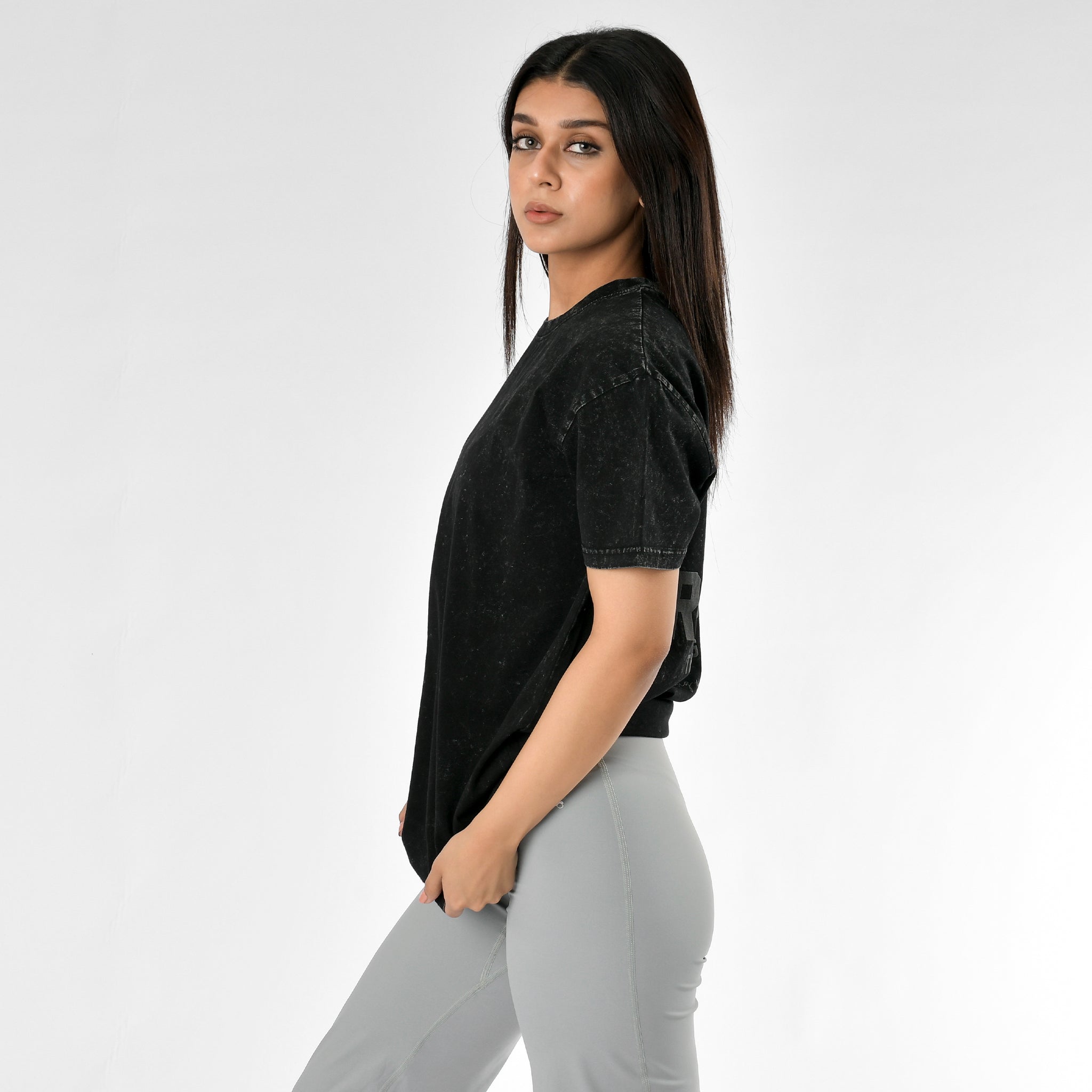 Oversize-T-Shirt mit Stone-Wash-Muster