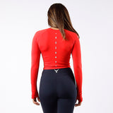 Performance-Crop-Top mit langen Ärmeln