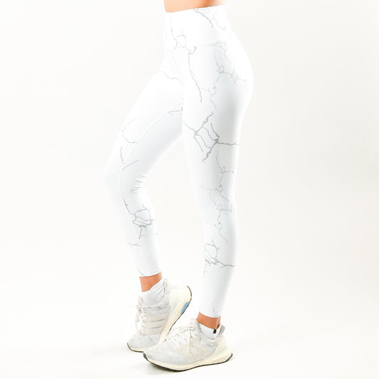 White Marble Seamless Leggings